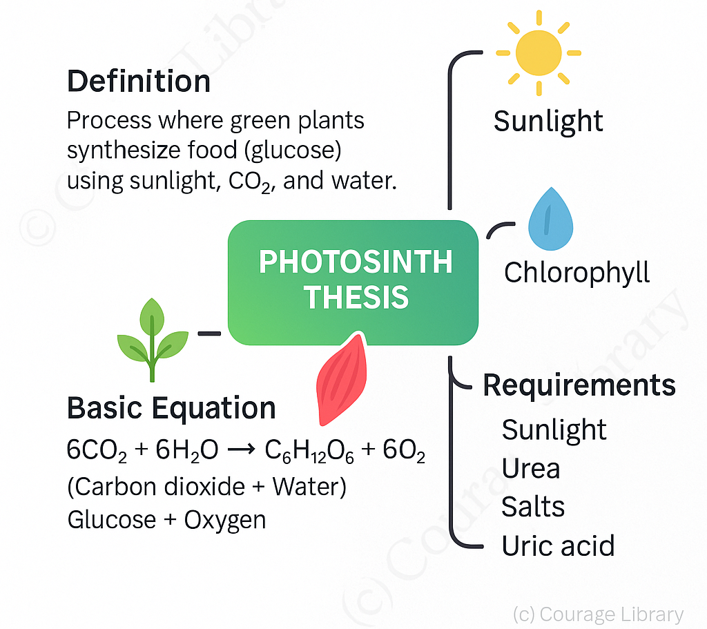 Illustration of Equation of Photosynthesis